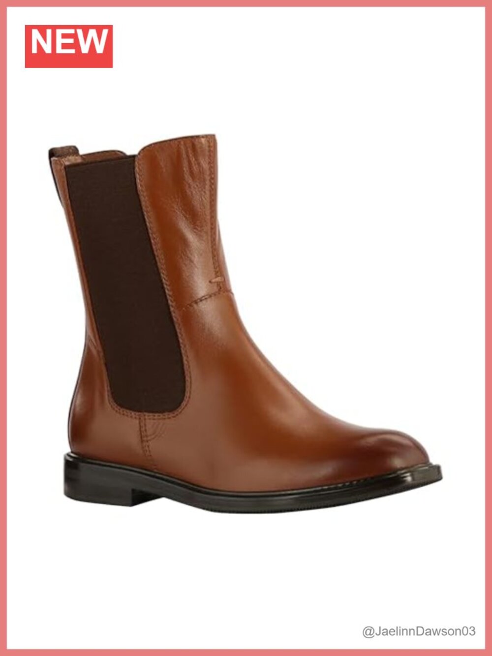 JATAREA Women's Ankle Boots with Block Heel and Leather, Side Zipper, Cushioned